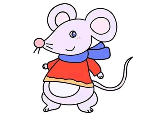 小老鼠简笔画彩色可爱图片