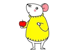 一只穿毛衣的老鼠妈妈简笔画