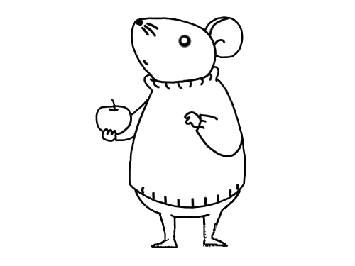 一只穿毛衣的老鼠妈妈简笔画