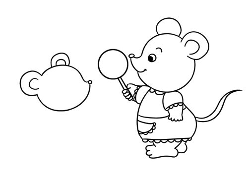 老鼠妈妈和小老鼠亲子简笔画