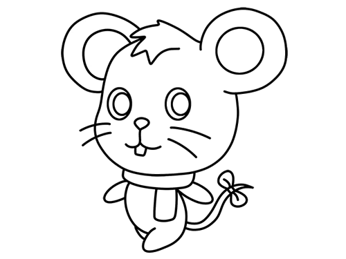 卡通可爱的小老鼠简笔画