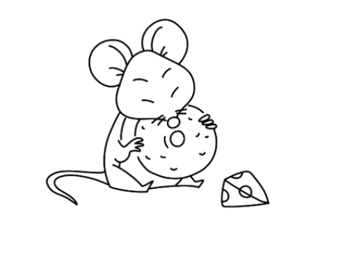 吃饼干的小老鼠简笔画