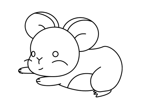 可爱偷吃的老鼠简笔画
