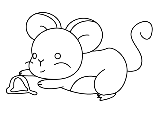 可爱偷吃的老鼠简笔画