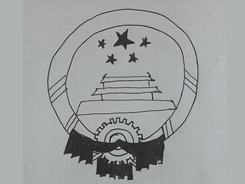 黑板报国徽的画法图片
