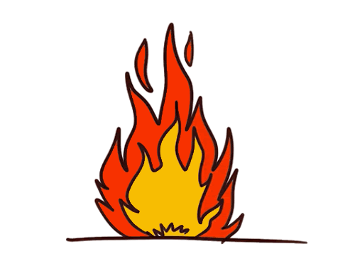 燃烧的火焰简笔画图片