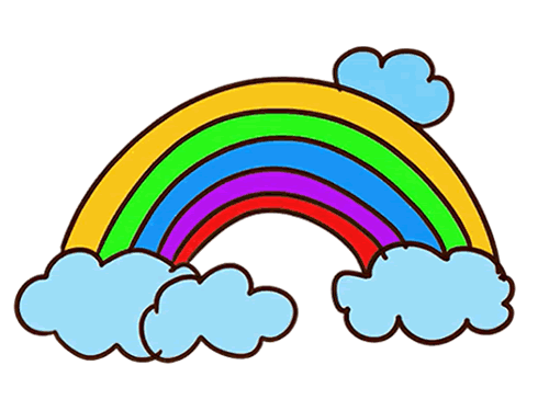 最美丽的彩虹简笔画图片