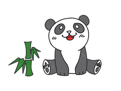国宝大熊猫简笔画卡通图片