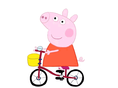 骑自行车小猪佩奇简笔画