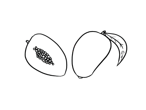 木瓜简笔画图片 简易图片