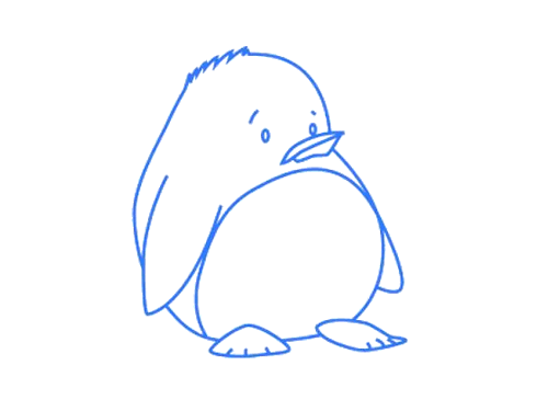 伤心的企鹅简笔画
