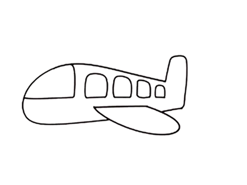 客机飞机简笔画画法