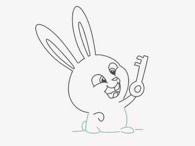 爱宠大机密兔子小白简笔画