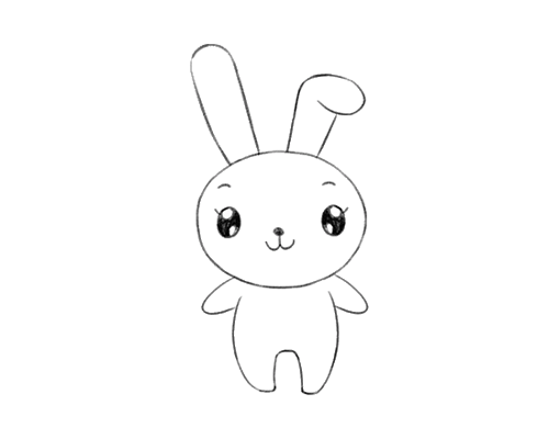 一只可爱的小白兔简笔画