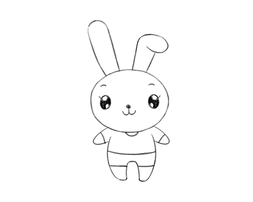 一只可爱的小白兔简笔画