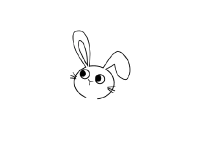 蹲着的兔子简笔画图片