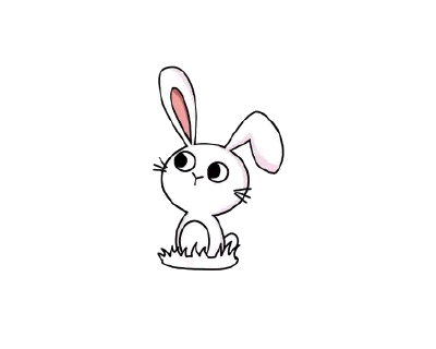 蹲着的小兔子简笔画图片