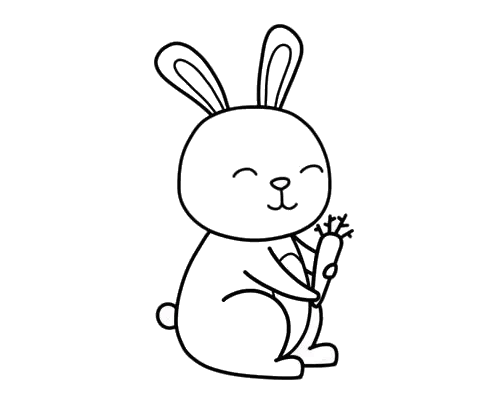 兔子简笔画可爱正面图片