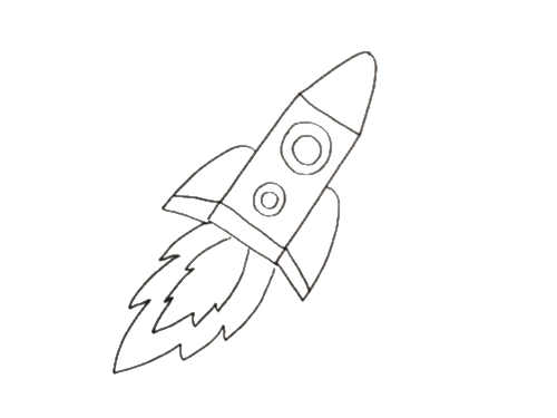 rocket简笔画图片
