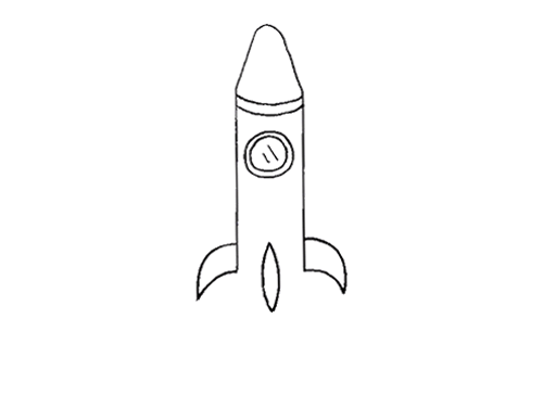 小小火箭简笔画