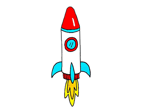 Q版火箭简笔画图片