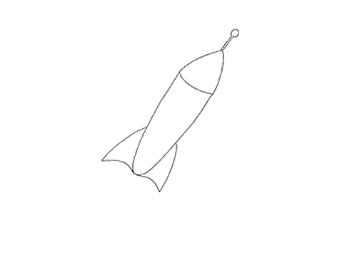 卡通火箭简笔画