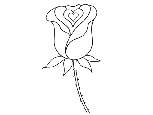 动漫玫瑰铅笔画图片