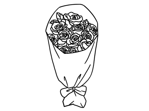 一束花的简笔画玫瑰花图片