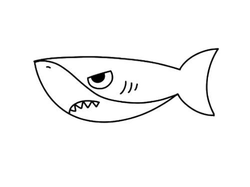 简单鲨鱼简笔画