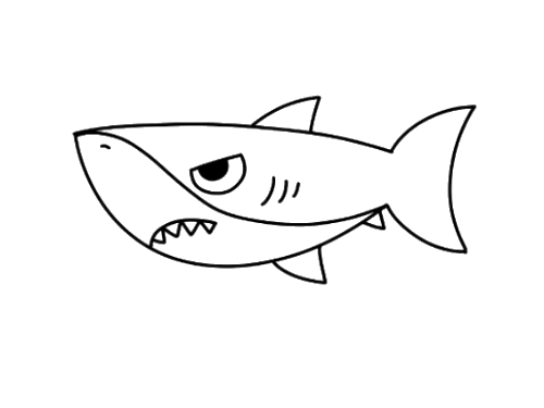 简单鲨鱼简笔画教程