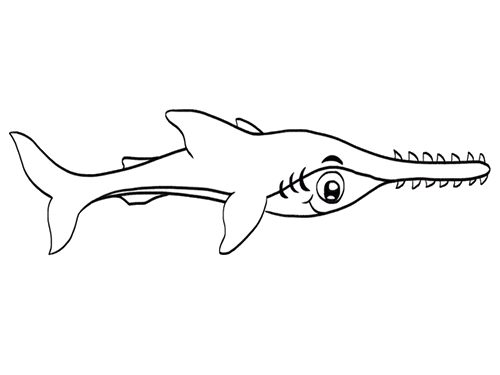锯鲨鲨鱼简笔画