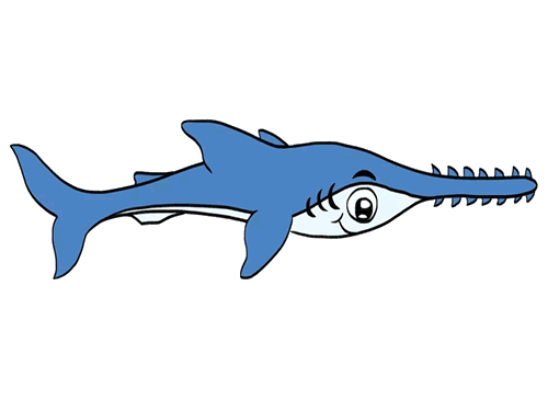 锯鲨鲨鱼简笔画