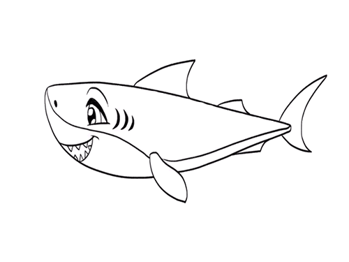 虎鲨鲨鱼简笔画