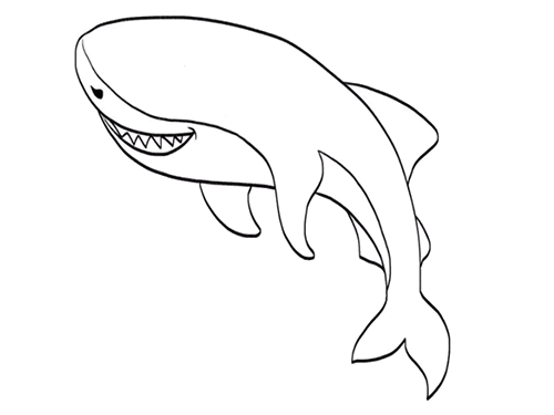 格陵兰鲨鲨鱼简笔画