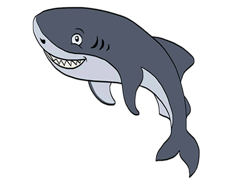 格陵兰鲨鲨鱼简笔画