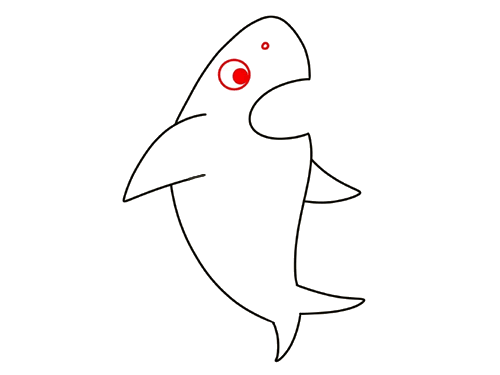 海底鲨鱼简笔画