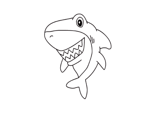双髻鲨鱼简笔画图片