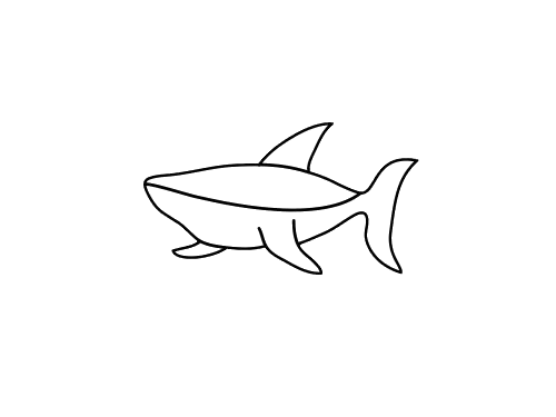 超简单的鲨鱼简笔画