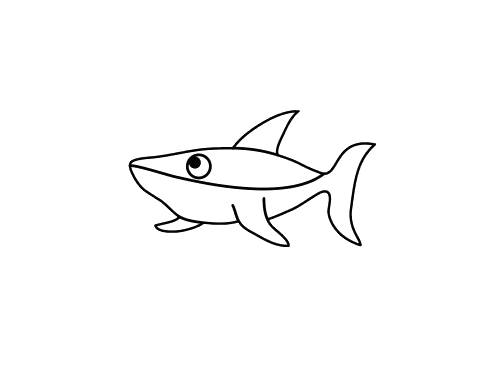超简单的鲨鱼简笔画