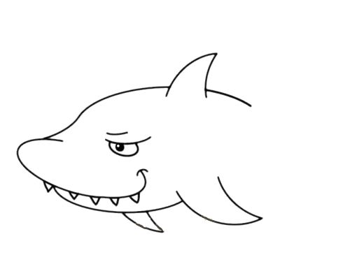 凶残的大鲨鱼简笔画