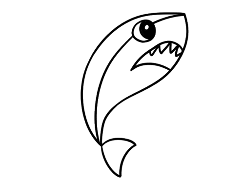 鲨鱼简笔画画法步骤图