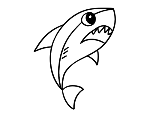 白鲨简笔画图片