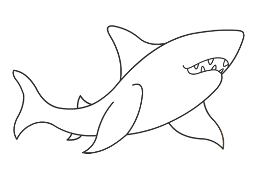 一笔画鲨鱼图片