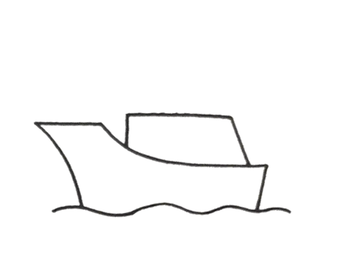 海上的轮船简笔画