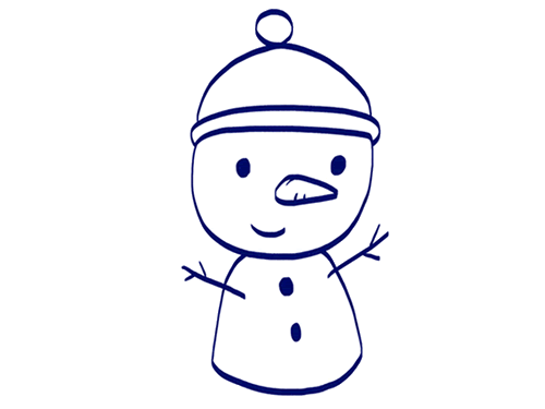 可爱的小雪人画简笔画