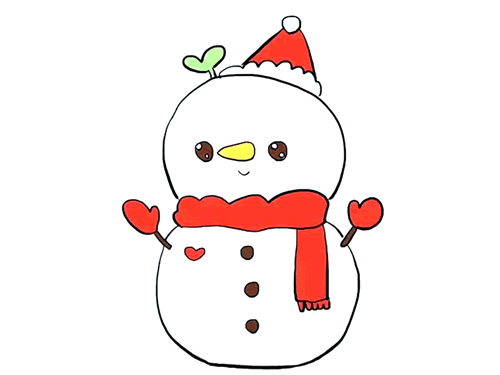 可爱的圣诞雪人简笔画