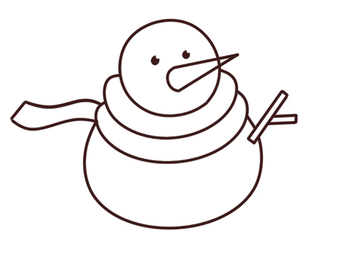 简单可爱的雪人简笔画