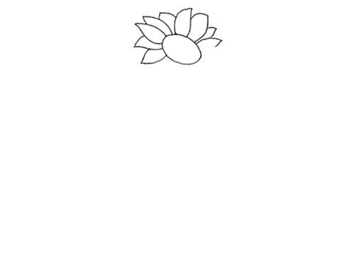 盆栽向日葵简笔画