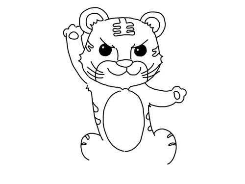 老虎的画法简单绘画图片