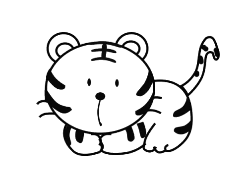 怎样画小老虎儿童画法图片
